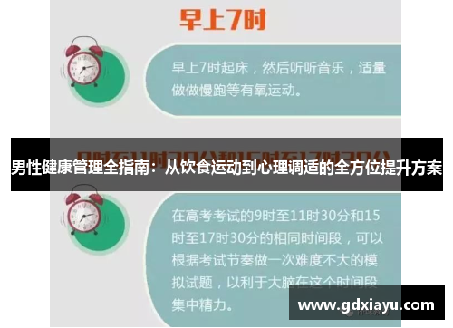 男性健康管理全指南:从饮食运动到心理调适的全方位提升方案 男性健康管理全指南:从饮食运动到心理调适的全方位提升方案